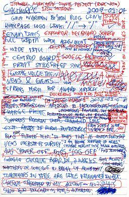 A messy page of my notes.