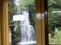 Small waterfall from opposite window.
