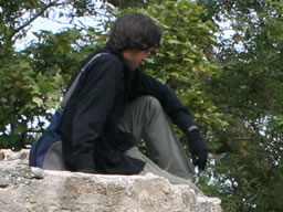 Me sat on a small, overgrown fortification.