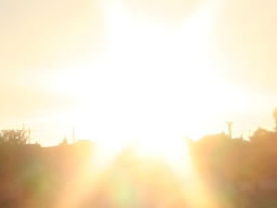 Blazing sunset over the ridge onto the beach.