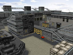 Click to view large image Rear of facility dominated by cooling plant and transformer. Zaibatsu power station is on horizon.