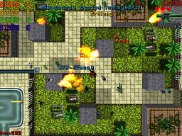 Graveyard arena with 5 players and rocket launchers.