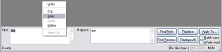 TextStudio&rsquo;s new Find/Replace panel in development.