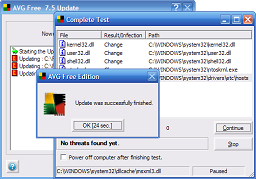 Click for bigger image. A download has completed during a virus scan.