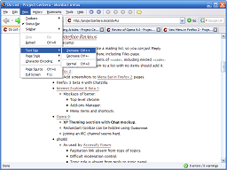 View menu open and Text Size submenu open with focus on Increase.