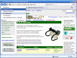 Highlighting an item in the combined popup menu for the Back and Forwards buttons.