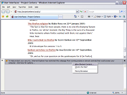 Blocked content information bar.