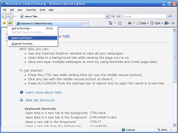 Viewing the popup menu for the second button.