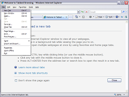 A new tab has just been opened, showing the about:tab page.