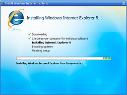 Items are ticked off from the list. Progress bar remains the same, a few bars whizzing from left to right repeatedly.