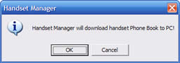 Handset Manager will download handset Phone Book to PC!