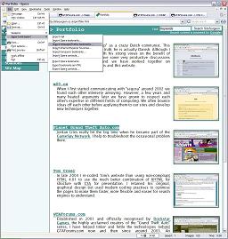 Showing the simplified menus in Opera.