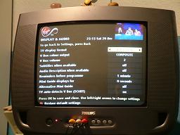 Adjusting a value in the &lsquo;Display & Audio&rsquo; page of my Virgn TV settings.