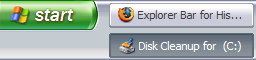 Windows taskbar entry says &ldquo;Disk Cleanup for (C:)&rdquo;.